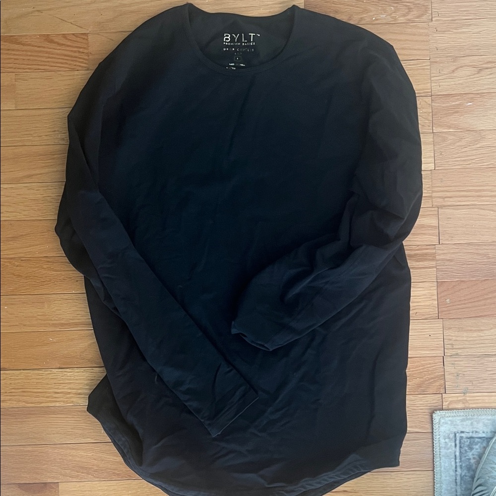 BYLT Basics Jet Black Long Sleeve Shirt